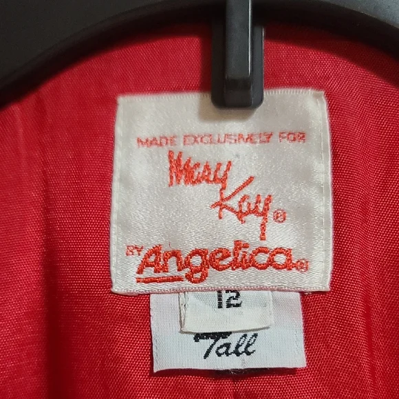 Angelica For Mary Kay Bold Red Jacket Blazer 12 Tall PTP 20 - Picture 2 of 11